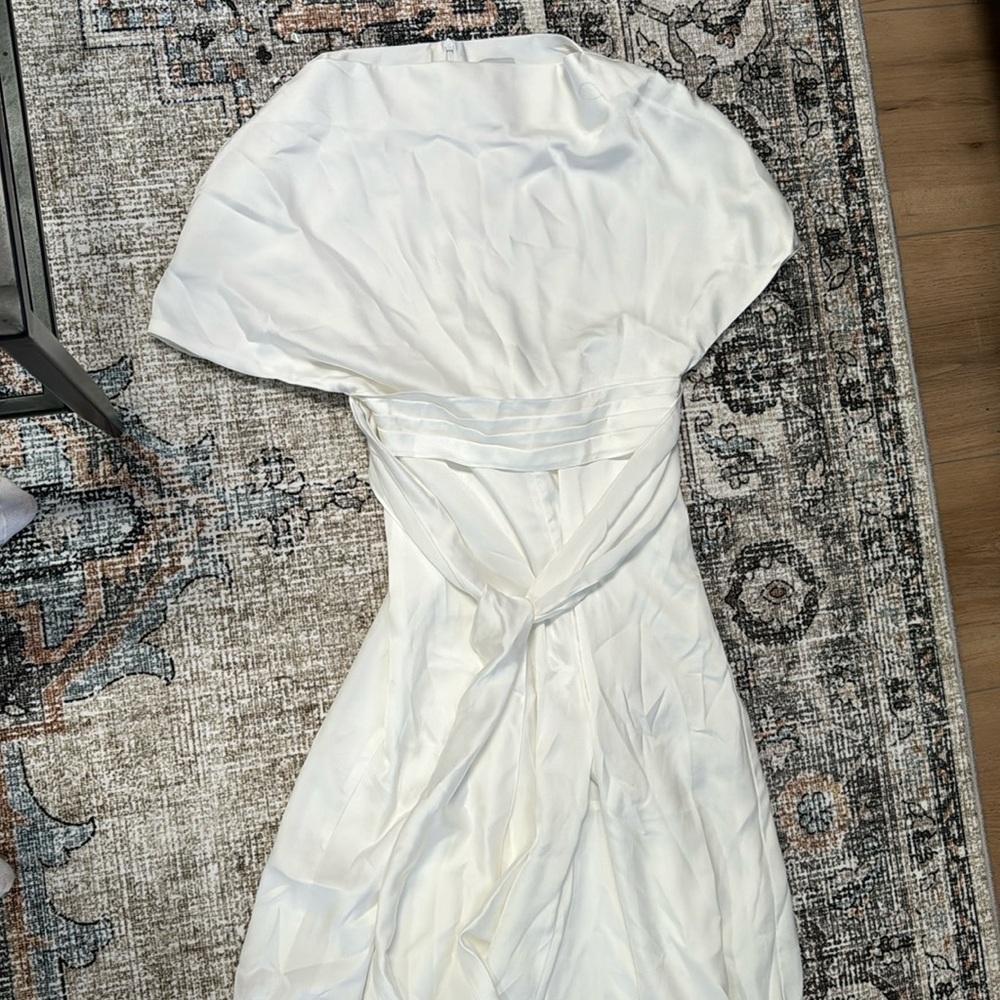 Women White satin jumpsuit